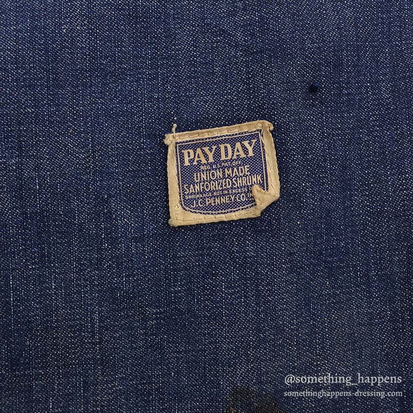 1940's PAYDAY WW2 DENIM COVERALL / DARK...