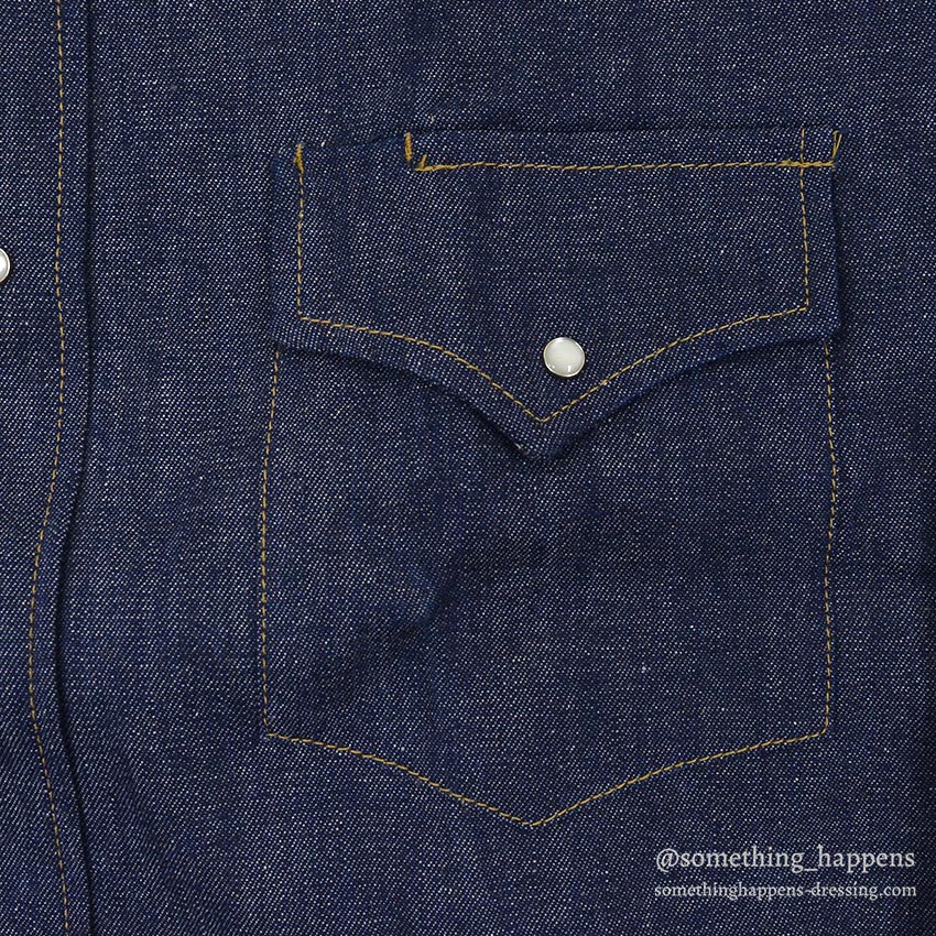 1970's~ DEADSTOCK SEARS ROEBUCKS WESTERN DENIM SHIRT ... X-LARGE