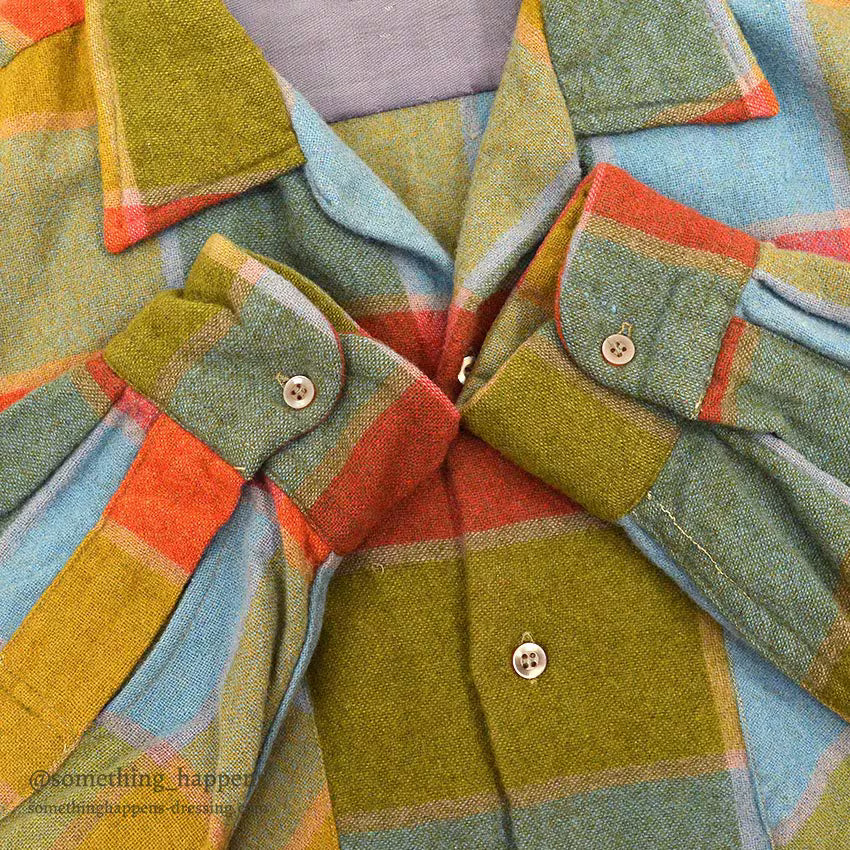 ~1960's Mckey's BLOCK PLAID WOOL SHIRT...