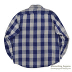 ~1980's FIVE BROTHER HEAVY FLANNEL SHIRT NAVY/GRAY ... XL-TALL