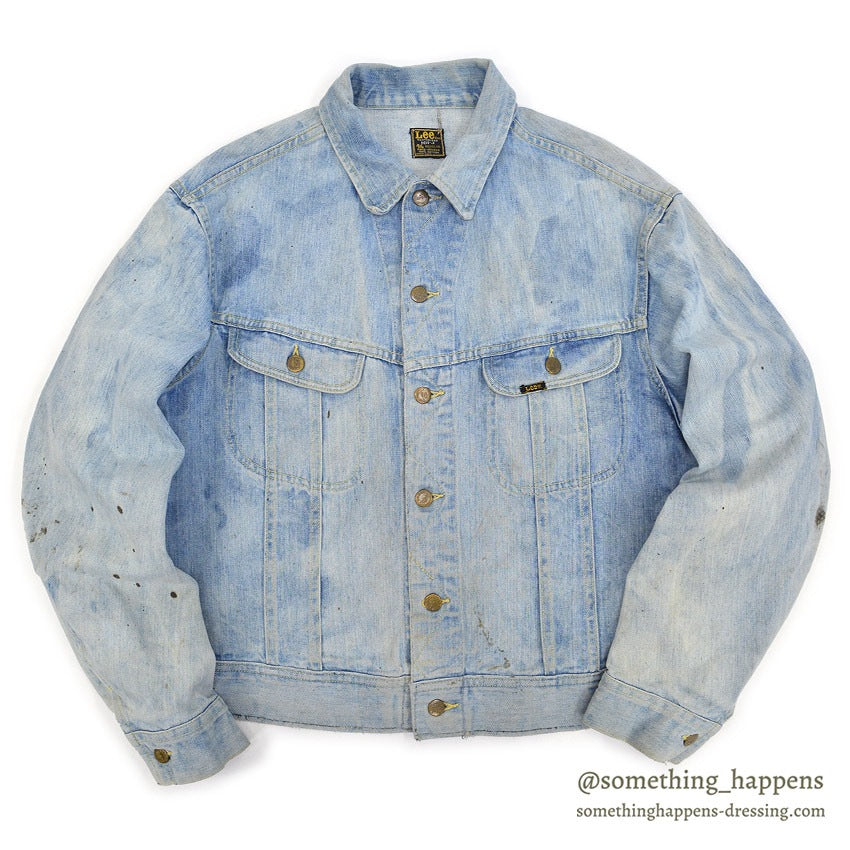 1970's Lee 101-J DENIM JACKET / BLEACHED... 46