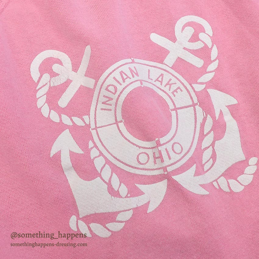 1960's INDIAN LAKE OHIO S/S SWEAT SHIRT / PINK...
