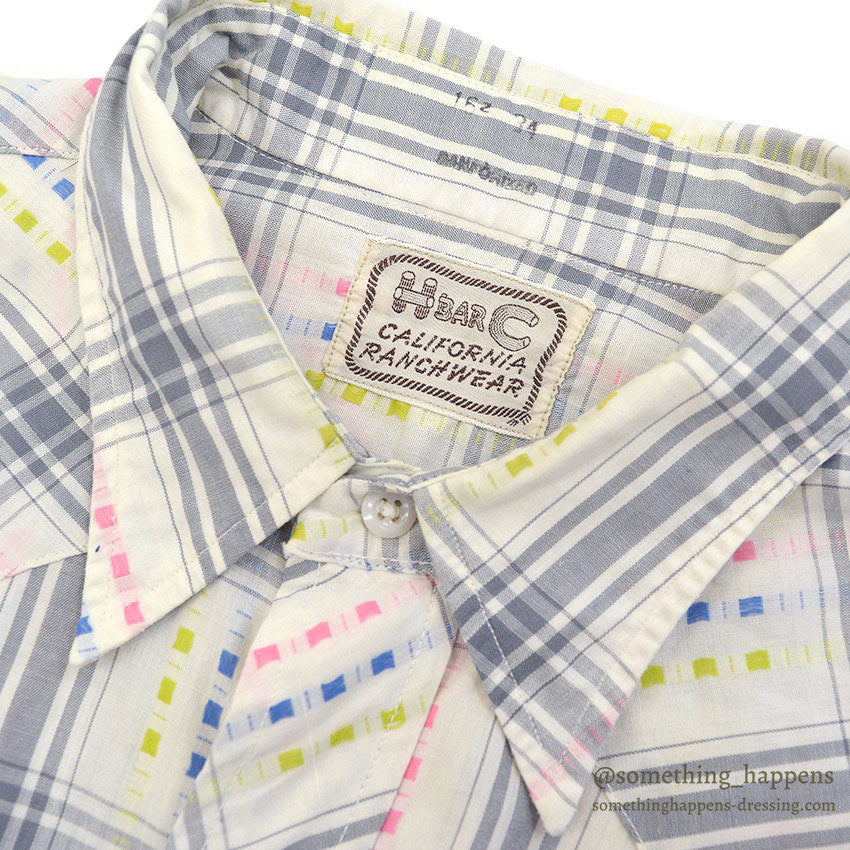 1960's HBARC WESTERN SHIRT / GREAT COLOR... 16 1/2