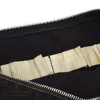 ~1970's OLD BLACK COTTON / LEATHER HUNTING BAG...