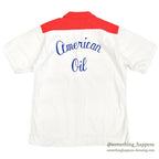 1960's THE CONQUEROR CHAIN ​​STITCH TWO-TONE BOWLING SHIRT...M
