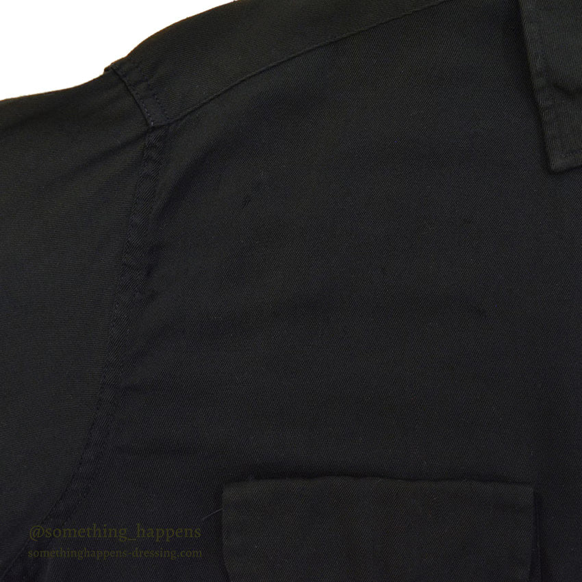 ~1960's BLACK RAYON GABARDINE SHIRT...L