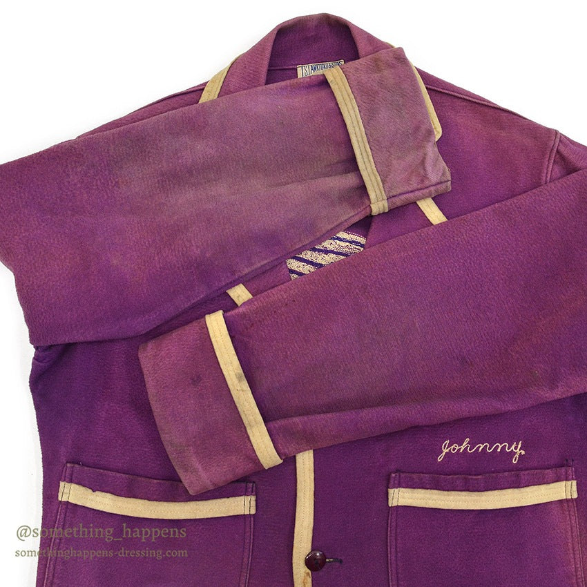 ~1940's TSLANKFORD & SONS IOWA WESLEYAN TIGER EMBROIDERY MOLESKIN JACKET...