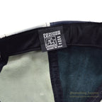 1990's NAVY/WHITE LEATHER PANEL CAP...