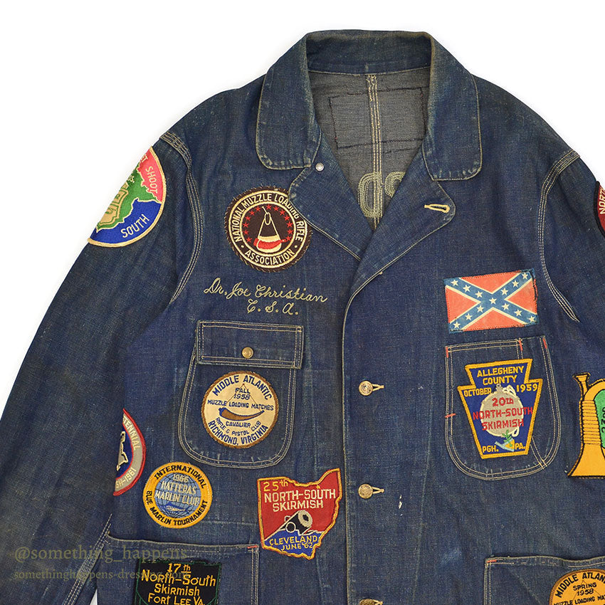 1950's LOTS OF PATCHES DENIM COVERALL...