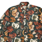 1980's BANANA REPUBLIC SAFARI & TRAVEL DOG ​​PRINT SHIRT 2 ... M