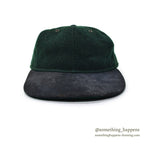 1990's LAKE OF THE ISLES GREEN WOOL / SUEDE LEATHER CAP... L