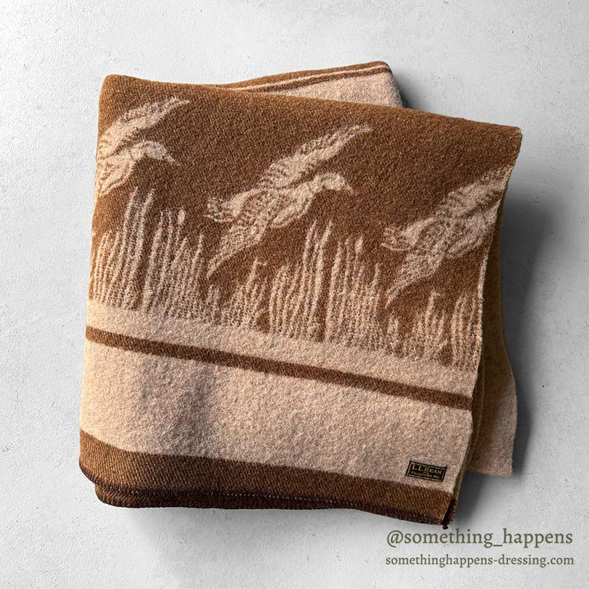 1930's L.L.BEAN MALLARD WOOL BLANKET / MINT CONDITION ... 191cm/186m