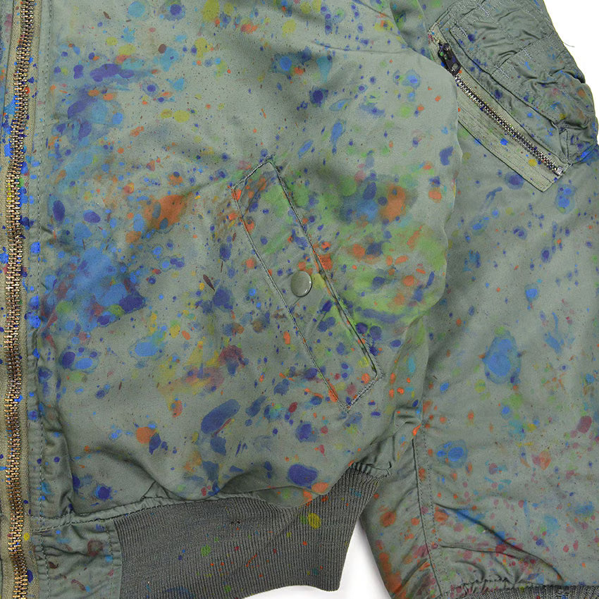1960's USAF MA-1 FLIGHT JACKET / PAINT SPLATTER...L