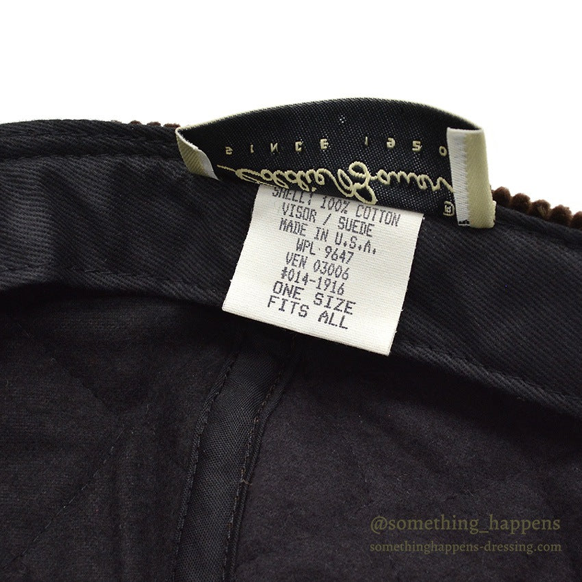 1990's EDDIE BAUER QUILTED CORDUROY CAP / BROWN...