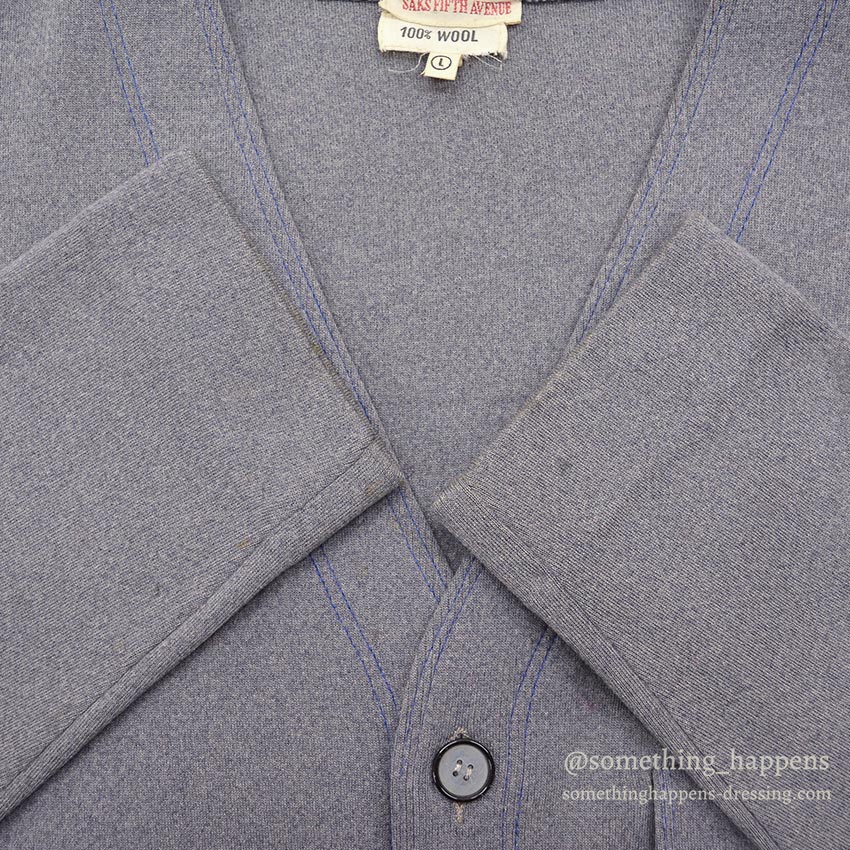 1980's~ SAKS FIFTH AVENUE WOOL CARDIGAN ... L