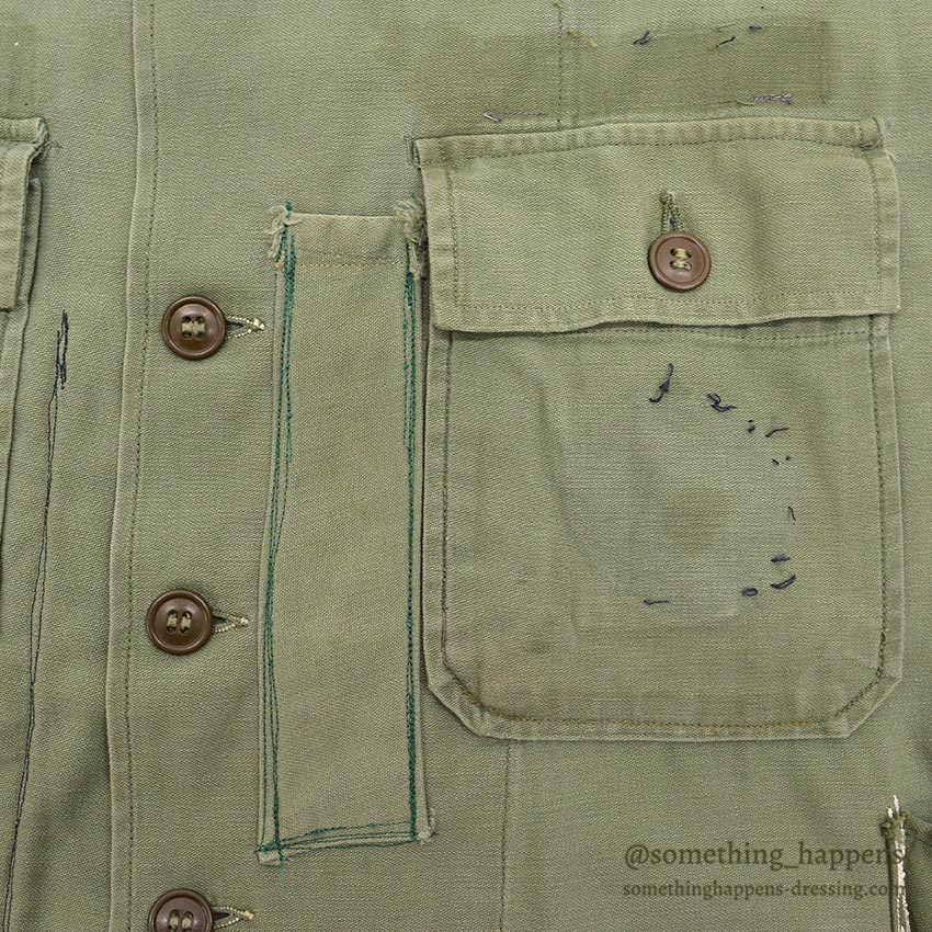 1950's USARMY UTILITY SHIRT MODIFIED FOR PERSONALIZED CYCLING SHIRT...