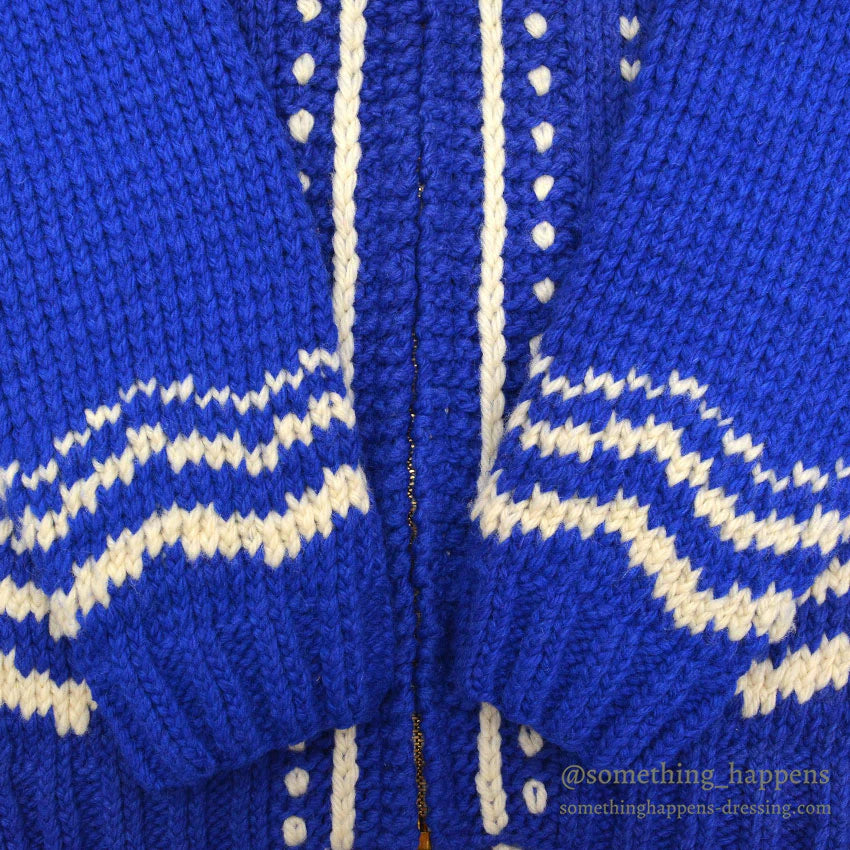 1960's FISH PATTERN COWICHAN SWEATER...