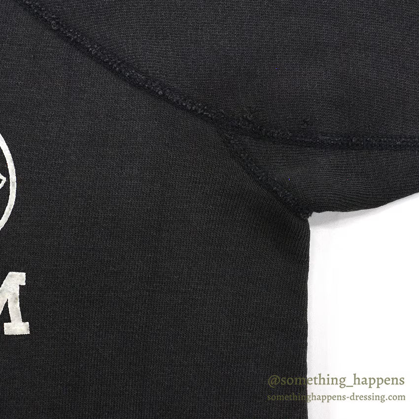 1960's CHAMPION UWM FLOCK PRINT SWEAT SHIRT / BLACK...XL