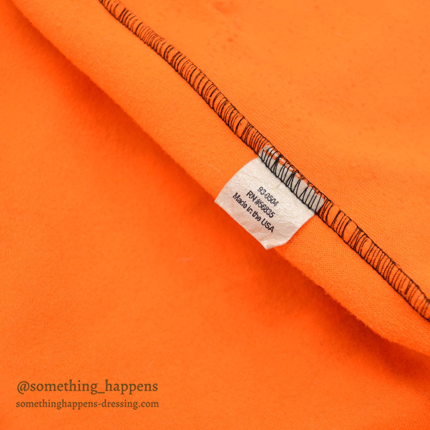 1990's CABELA'S TREE CAMO ORANGE FLEECE VEST...M