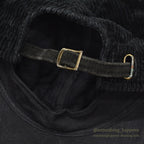 1990's EDDIE BAUER QUILTED CORDUROY CAP / BLACK...