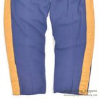 1960's RAYON YELLOW LINE BLUE SLACKS... W32