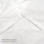 1960's DEADSTOCK TOWNCRAFT NYLON SEERSUCKER S/S SHIRT / WHITE ... L