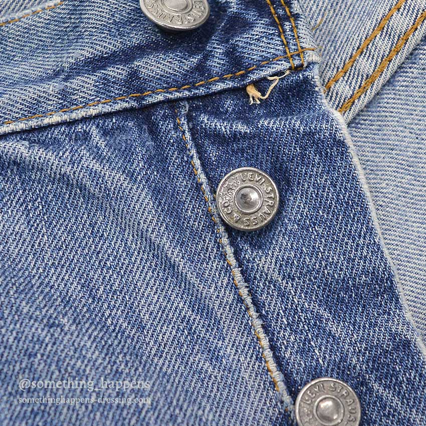 1960's LEVI'S 501 BIGE PATCHWORK / PERSONALIZED REPAIR ... W37/L29