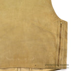 1950's~ OLD SPLIT LEATHER SUEDE HUNTING VEST / UNUSUAL POCKETS...