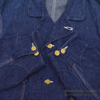 1950's~ BLUE GEM DENIM COVERALL / DARK AND EXCELLENT...