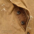 1940's~ CARHARTT DUCK DOUBLE KNEE OVERALL UNLINED / PAINT SPLATTER VIBE ... W36/L27
