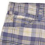 1960's INDIA MADRAS 5 POCKETS COTTON PANTS / TAPERED LEG ... W35/L29