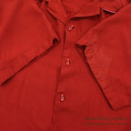 1960's TWO-TONE EMBROIDERY BOWLING RAYON SHIRT / UNIQUE BOWLING PIN BUTTON ...