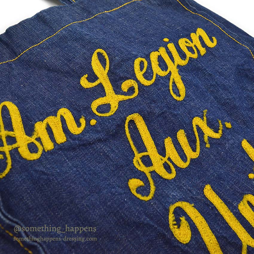 1960's~ Am. Legion Aux. Unit195 EMBROIDERY DENIM BAG ...