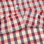 1950's MAYCREST SMALL BLOCK PLAID MESH SHIRT / UNUSUAL WEAVE ... M