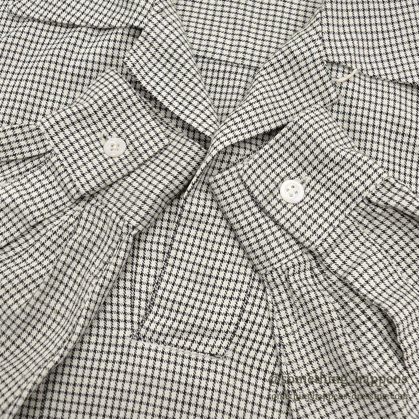 1950's BLACK / WHITE PLAID PULLOVER RAYON SHIRT...