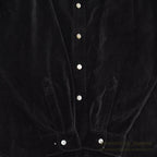 1980's~ BURMA BIBAS BLACK VELOUR SHIRT ... L