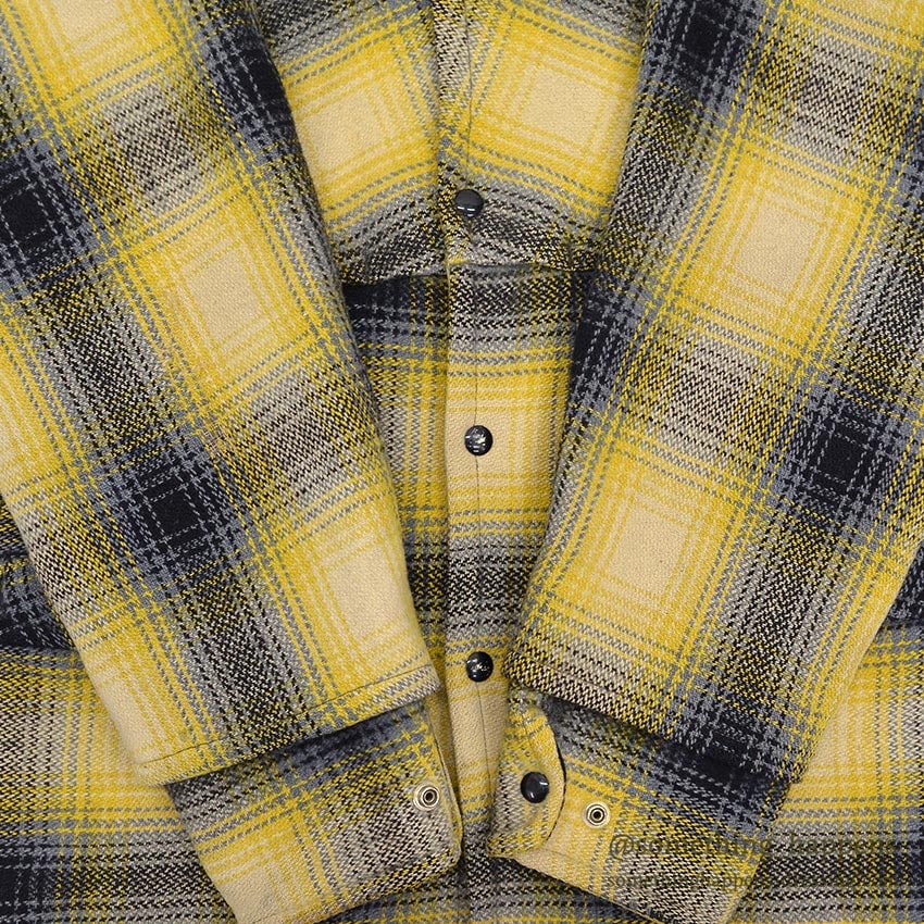 1940's~ YELLOW / BLACK PLAID DOUBLE MACKINAW WOOL JACKET / VERY RARE COLOR ...