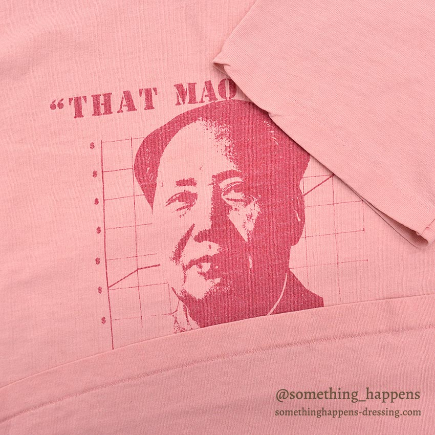 1990's ONEITA THAT MAO THING POCKET T-SHIRT / PINK ... L