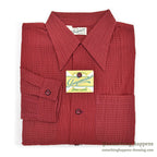 1950's DEADSTOCK GUYMONT DARK RED NYLON SHIRT ... L