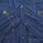 1970's LEMAY MEXICAN HIPPIE EMBROIDERED DENIM SHIRT ... M