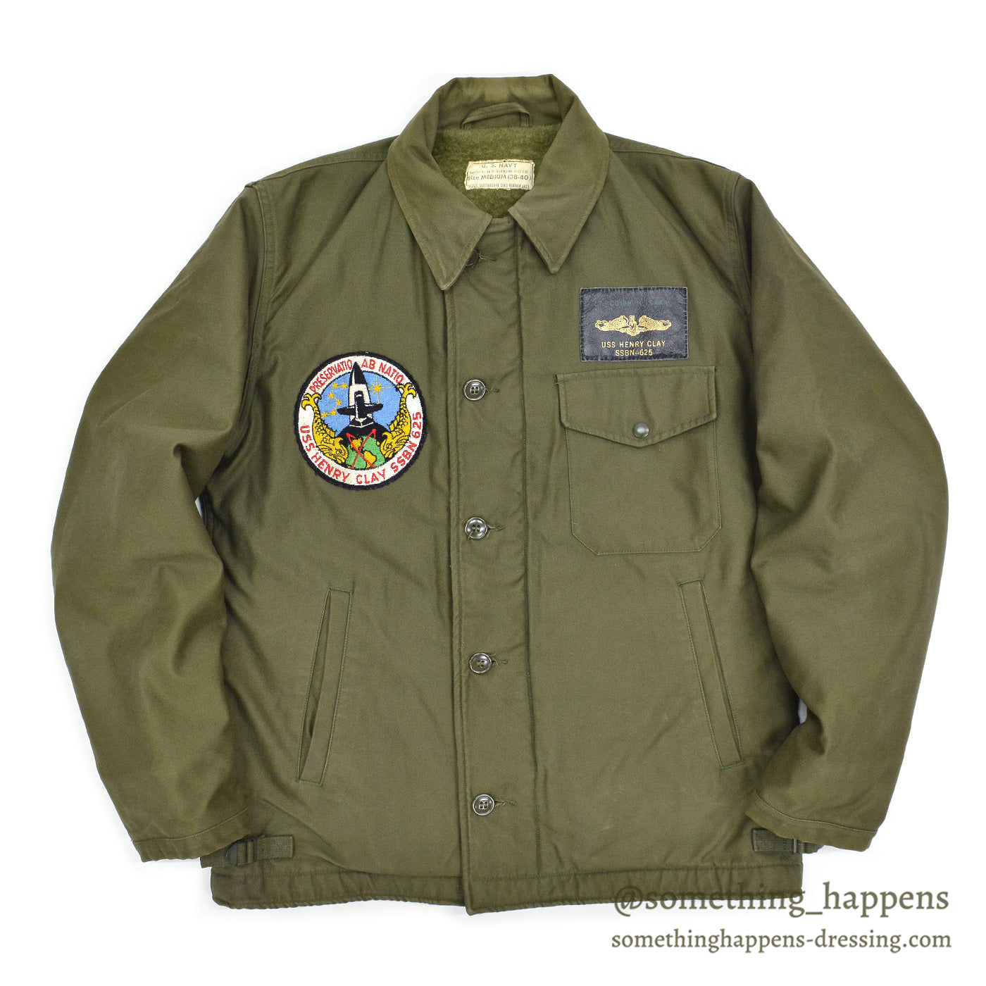 1960's U.S.NAVY A-2 DECK JACKET EARLY MODEL / ORIGINAL PATCHES ... M