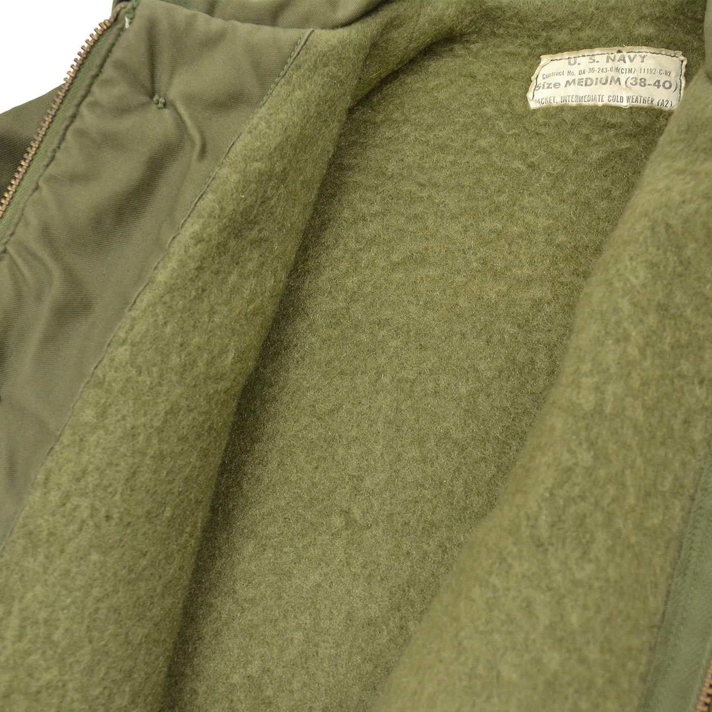 1960's U.S.NAVY A-2 DECK JACKET EARLY MODEL / ORIGINAL PATCHES ... M