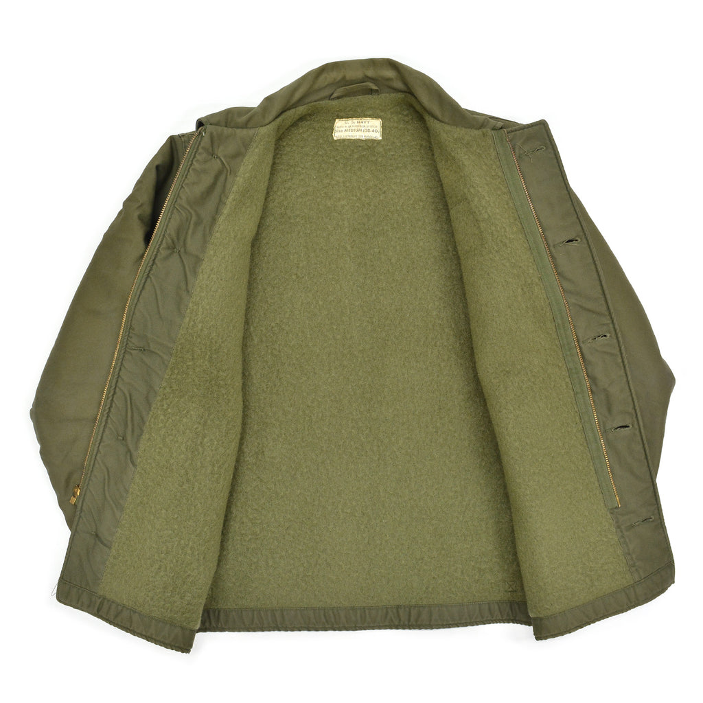 1960's U.S.NAVY A-2 DECK JACKET EARLY MODEL / ORIGINAL PATCHES ... M