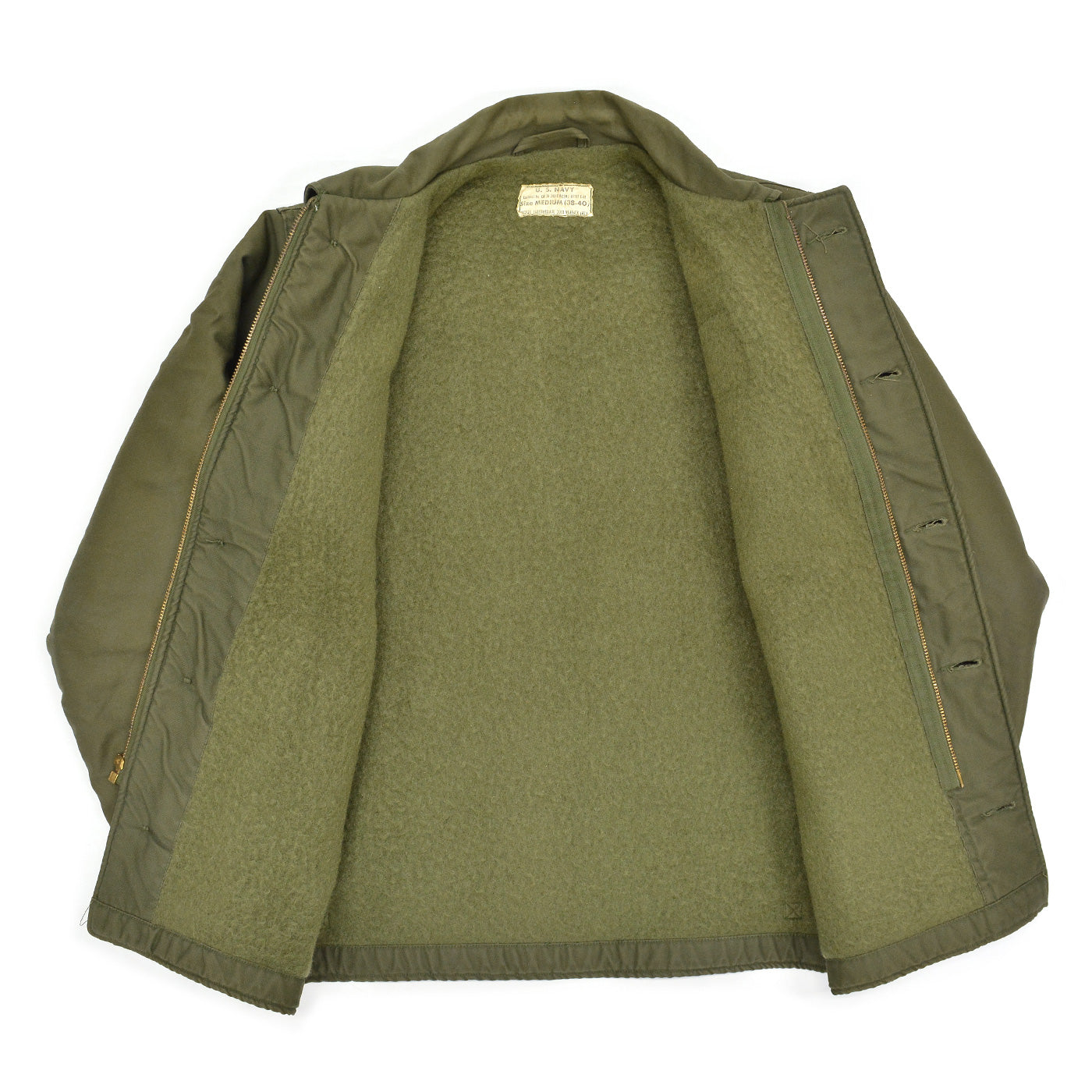 1960's U.S.NAVY A-2 DECK JACKET EARLY MODEL / ORIGINAL PATCHES ... M