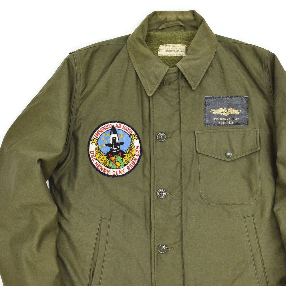 1960's USNAVY A-2 DECK JACKET EARLY MODEL / ORIGINAL PATCHES... M