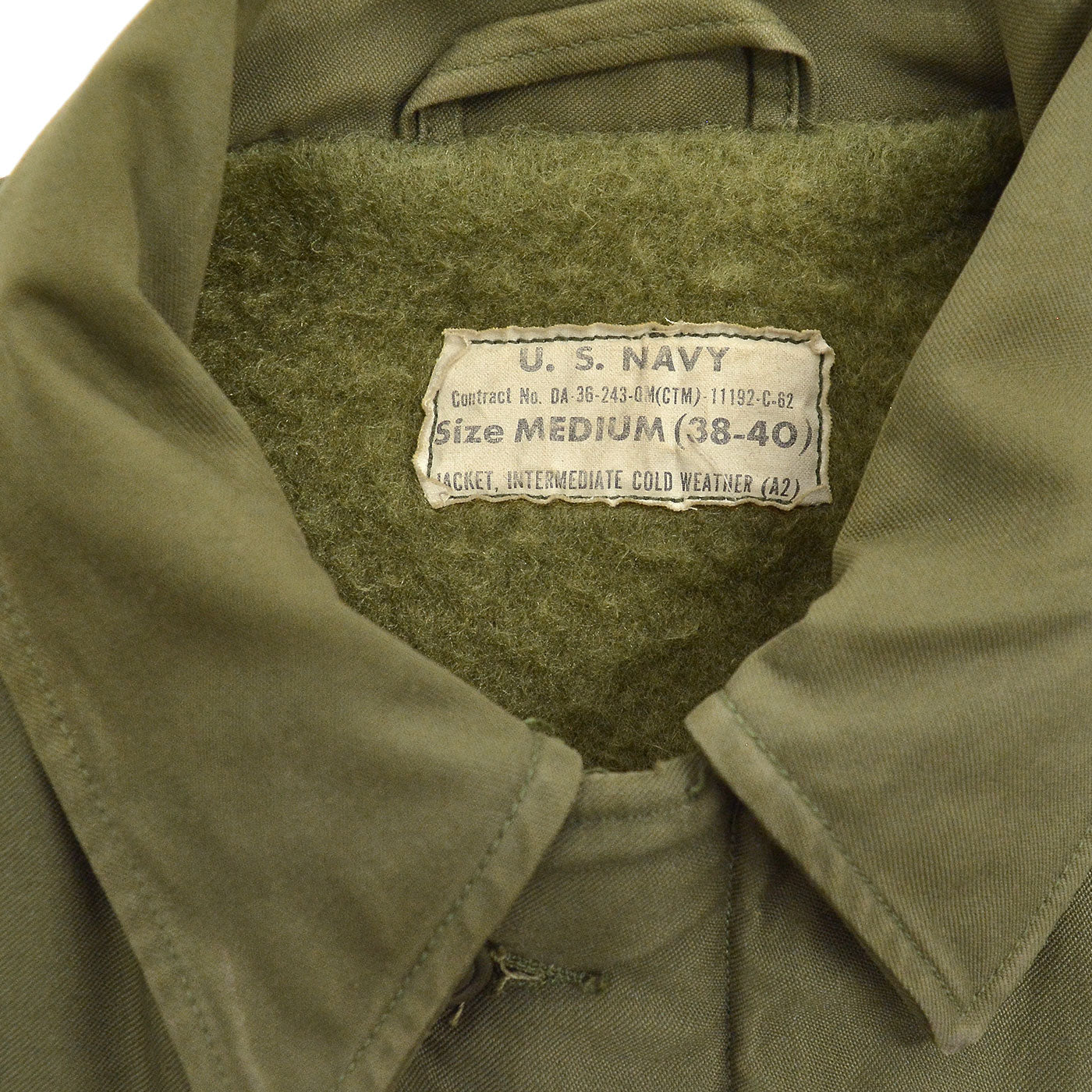 1960's U.S.NAVY A-2 DECK JACKET EARLY MODEL / ORIGINAL PATCHES ... M