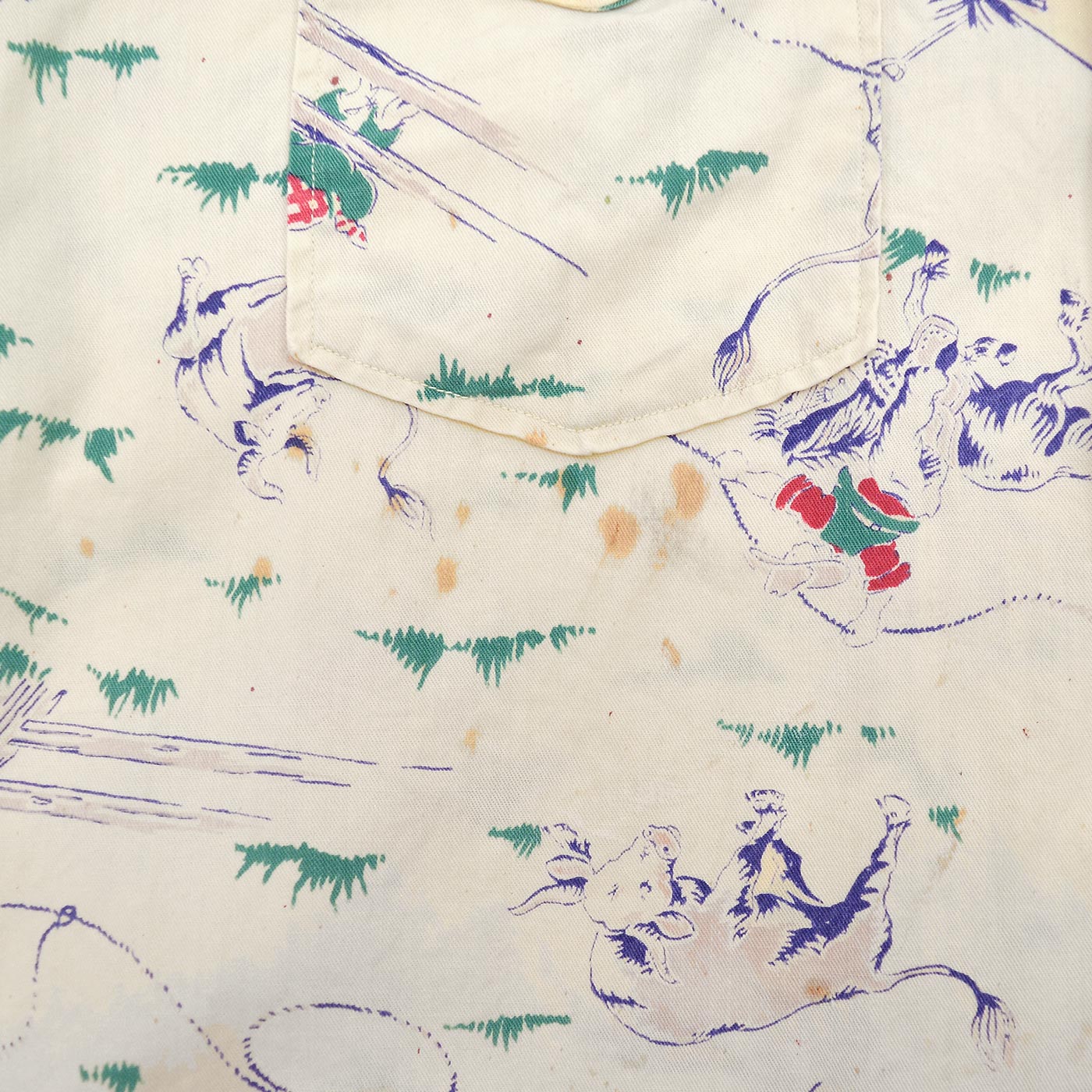 ~1950s DEER CREEK COWBOY PRINT S/S SHIRT ... M