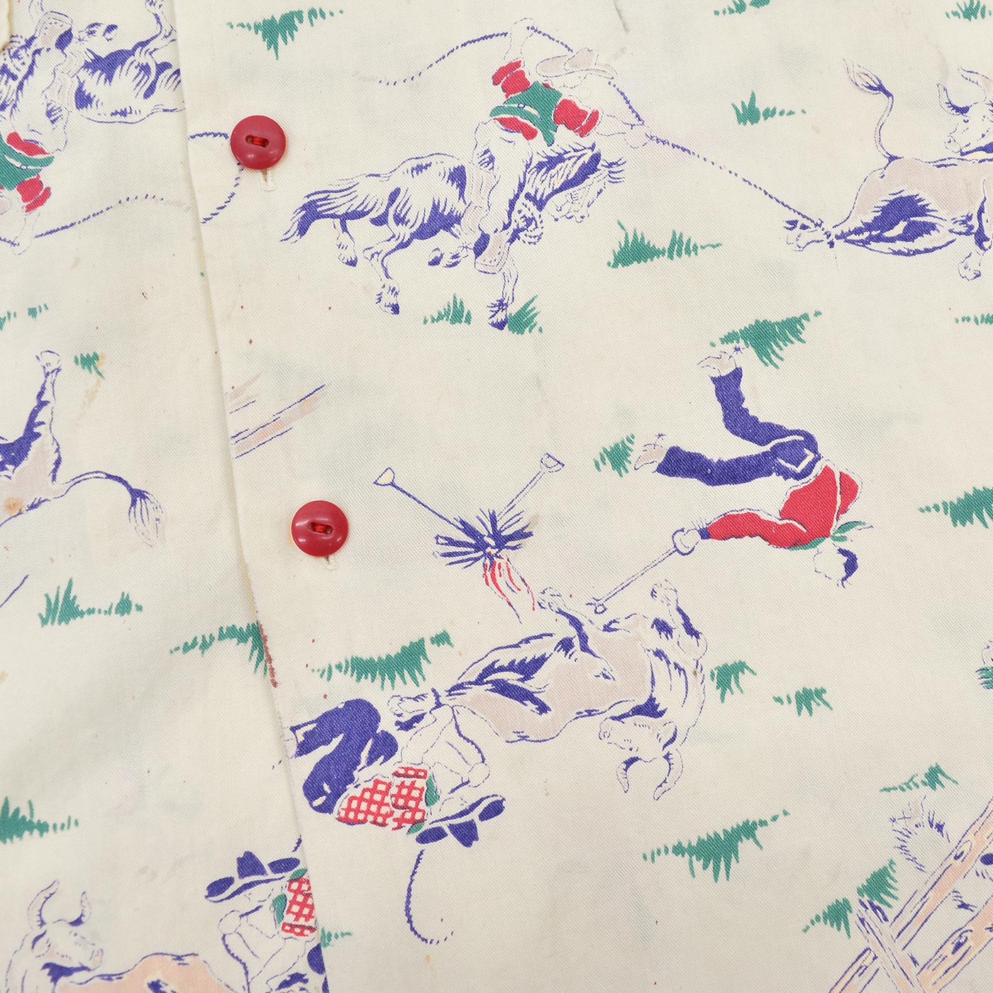 ~1950s DEER CREEK COWBOY PRINT S/S SHIRT ... M