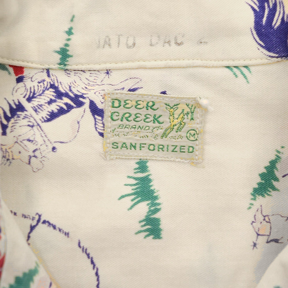 ~1950s DEER CREEK COWBOY PRINT S/S SHIRT ... M