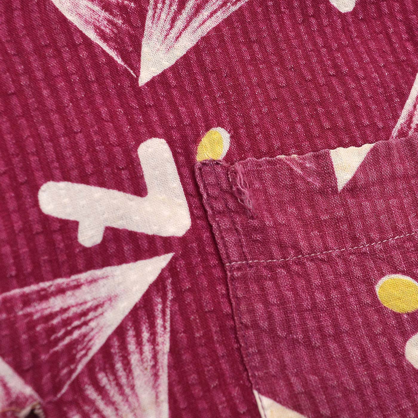 1950's ENSENADA ATOMIC PATTERN SEERSUCKER S/S SHIRT ... L